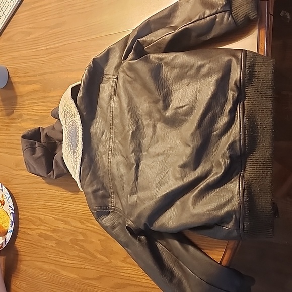 First Wave faux leather bomber jacket coat Size 6/7 - Picture 10 of 13